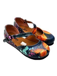 Goby Skórzane baleriny w kolorze granatowym ze wzorem rozmiar: 36. Niebieskie balerinki Goby, bez wzorów, bez obcasa, bez zapięcia. Za 195,99 zł.