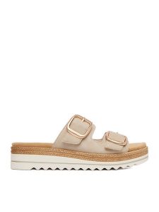 Remonte Klapki CEO-D0Q66-62 Beżowy jasny. Brązowe klapki Remonte, bez wzorów, ze skóry, bez obcasa. Za 369,99 zł.