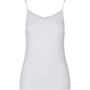 Damski bawełniany top Urban Classics Basic Lace (x2). Białe topy Urban Classics, bez wzorów, z bawełny, eleganckie, bez kołnierzyka, bez ramiączek. Za 102,50 zł.