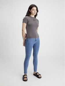 Calvin Klein Dżinsy - Skinny fit - w kolorze błękitnym rozmiar: W28/L32. Niebieskie jeansy Calvin Klein, z aplikacjami, z bawełny, z podwyższonym stanem. Za 250,95 zł.