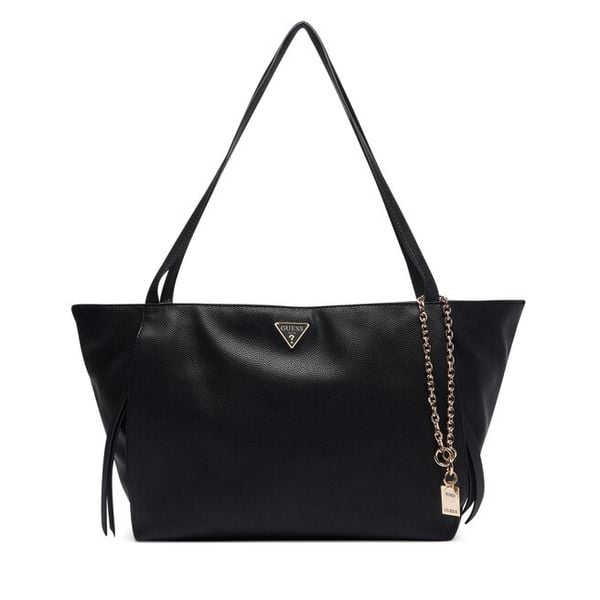 Torebka Guess. Czarne shopper bag Guess, z aplikacjami, bez dodatków. Za 567,99 zł.