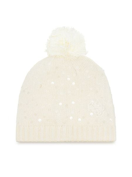 Guess Czapka V5BZ03 Z39B0 Écru. Czapki Guess, z aplikacjami, z nylonu. Za 149,99 zł.