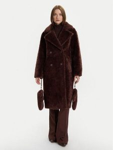 Rinascimento Kożuch CFC0122221003 Brązowy Regular Fit. Brązowe płaszcze Rinascimento, xl, bez wzorów, z syntetyku, bez kaptura. Za 769,99 zł.