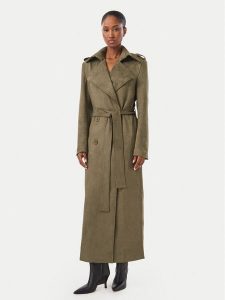 Bardot Trencz Kira 57053JB4 Khaki Regular Fit. Brązowe płaszcze Bardot, bez wzorów, z syntetyku, bez kaptura. Za 969,99 zł.