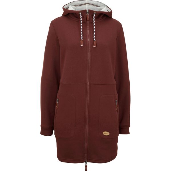 Długa bluza rozpinana z kapturem. Niebieskie bluzy bonprix, bez wzorów, z kapturem. Za 124,99 zł.