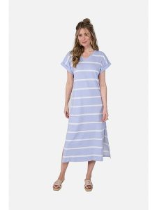 LIEBLINGSSTÜCK Sukienka "Dolce" w kolorze błękitno-białym rozmiar: L. Białe sukienki LIEBLINGSSTÜCK, na co dzień, l, bez wzorów, bez kołnierzyka, bez ramiączek, midi, proste. Za 218,95 zł.