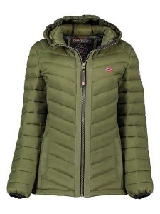 Geographical Norway Kurtka pikowana "Carliti" w kolorze khaki rozmiar: S. Brązowe kurtki Geographical Norway, s, z aplikacjami, bez kaptura. Za 149,31 zł.