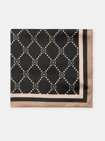 Chusta ze wzorem - czarny. Czarne apaszki i chusty Sinsay, bez wzorów. Za 12,99 zł.