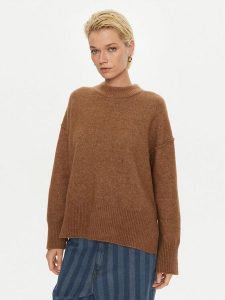 DAY BIRGER ÉT MIKKELSEN Sweter Josie DAY65243463 Brązowy Oversize. Brązowe swetry klasyczne DAY Birger et Mikkelsen, s, z wełny, bez kołnierzyka. Za 519,99 zł.