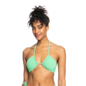 Góra od stroju kąpielowego ROXY Color Jam TRI. Zielone bikini Roxy, bez wzorów. Za 79,99 zł.