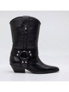 Replay Skórzane botki w kolorze czarnym rozmiar: 40. Czarne botki Replay, bez wzorów, bez obcasa, bez zapięcia. Za 521,99 zł.