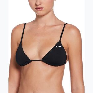 Góra od stroju pływackiego Nike Essential Triangle Bikini. Czarne bikini Nike, bez wzorów. Za 89,99 zł.