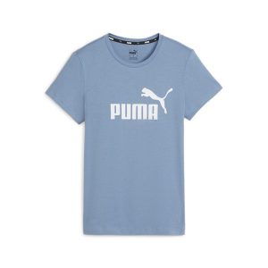 Damska koszulka z logo Essentials PUMA Zen Blue. Niebieskie bluzki Puma, m, bez wzorów, klasyczne, bez kołnierzyka, bez ramiączek. Za 83,00 zł.