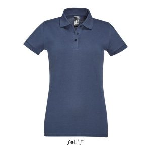 Damska koszulka polo Sol's Perfect. Niebieskie bluzki SOL'S, s, bez wzorów, bez kołnierzyka, bez ramiączek. Za 109,00 zł.
