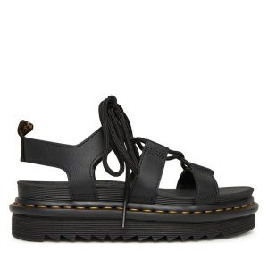 Sandały Dr. Martens. Czarne sandały Dr. Martens, bez wzorów, bez obcasa, na płaskiej podeszwie, bez zapięcia. Za 369,99 zł.