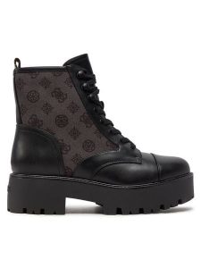 Guess Botki Vaina2 FLTSL2 FAL10 Czarny. Czarne botki Guess, z aplikacjami, ze skóry, bez obcasa, na płaskiej podeszwie, bez zapięcia. Za 539,99 zł.