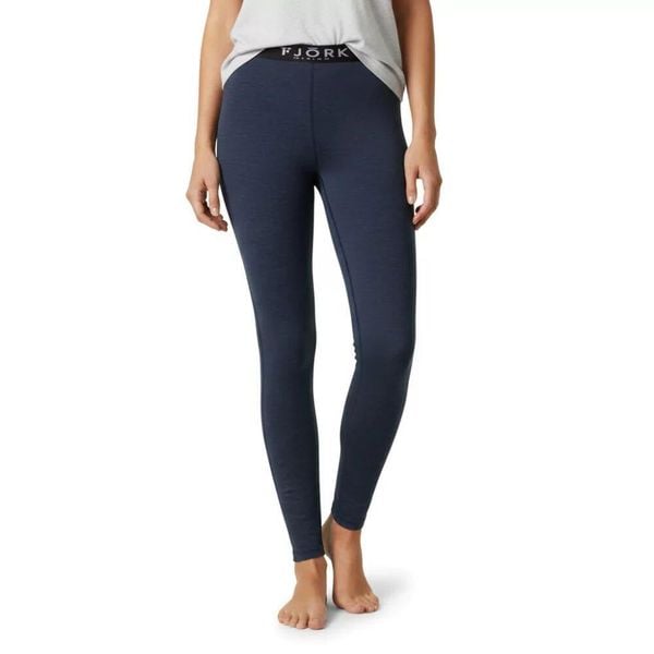 Damskie legginsy termoaktywne ze 100% wełny merynosów - Bjork 210. Szare legginsy FJORK MERINO, bez wzorów, z materiału. Za 289,00 zł.