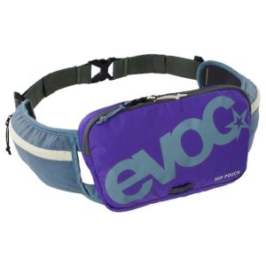 Saszetka biodrowa HIP POUCH – SYSTEM AIR PAD – indywidualnie regulowany pasek. Fioletowe nerki i saszetki EVOC, bez wzorów, z materiału. Za 269,49 zł.