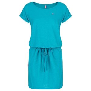 Sukienka damska Loap Bladana niebieska. Niebieskie sukienki LOOP, na lato, s, bez wzorów, sportowe, bez kołnierzyka, bez ramiączek, sportowe. Za 148,99 zł.