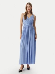 Morgan Sukienka wieczorowa 261-RLOUNA Niebieski Regular Fit. Niebieskie kombinezony Morgan, bez wzorów, z syntetyku, wizytowe, bez kołnierzyka, bez ramiączek. Za 449,99 zł.