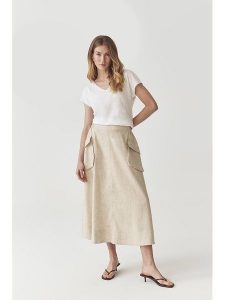 TATUUM Koszulka w kolorze kremowym rozmiar: 3XL. Brązowe bluzki Tatuum, xl, bez wzorów, bez kołnierzyka, bez ramiączek. Za 65,85 zł.