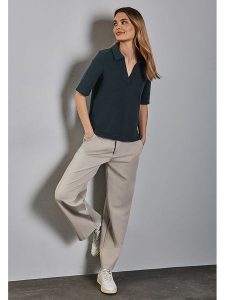 Street One Koszulka polo w kolorze czarnym rozmiar: 42. Zielone bluzki Street One, bez wzorów, street, bez kołnierzyka, bez ramiączek. Za 151,95 zł.