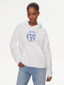 Tommy Jeans Bluza DW0DW17792 Biały Boxy Fit. Białe bluzy Tommy Jeans, xl, bez wzorów, z bawełny, bez kaptura. Za 279,99 zł.
