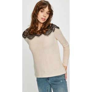 Only - Sweter Idaho. Szare swetry klasyczne marki ONLY, z dzianiny, z okrągłym kołnierzem. W wyprzedaży za 99,90 zł.