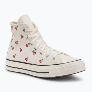 Trampki damskie Converse Chuck 70 Cherries. Białe trampki Converse, bez wzorów, bez zapięcia. Za 309,99 zł.