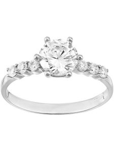 Diamant Exquis Złoty pierścionek z cyrkoniami rozmiar: 53. Szare pierścionki Diamant Exquis, z cyrkonią, złote. Za 978,99 zł.