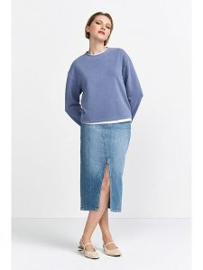 Rich & Royal Bluza w kolorze niebieskim rozmiar: L. Niebieskie bluzy Rich & Royal, l, bez wzorów, z bawełny, bez kaptura. Za 171,28 zł.