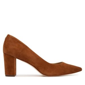 Czółenka LAUREN RALPH LAUREN. Brązowe czółenka Lauren Ralph Lauren, bez wzorów, bez obcasa, bez zapięcia. Za 599,99 zł.