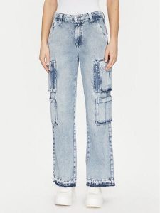 Guess Jeansy W5RA97 D5LG1 Niebieski Regular Fit. Niebieskie jeansy Guess, z aplikacjami, z bawełny. Za 439,99 zł.