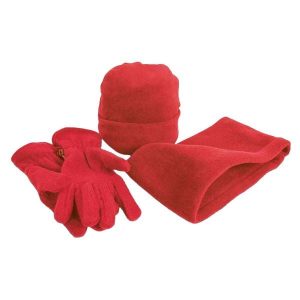 Zestaw Czapka, Rękawiczki I Szalik Polartherm. Czerwone szaliki RESULT WINTER ESSENTIALS, bez wzorów, z materiału. Za 67,99 zł.