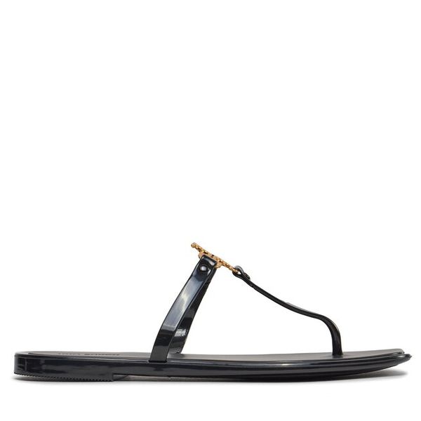 Japonki Tory Burch. Czarne klapki Tory Burch, bez wzorów, bez obcasa. Za 390,99 zł.