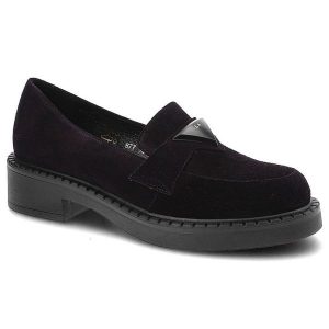 Fioletowe Mokasyny Lamanti Damskie Modne Buty. Fioletowe półbuty Lamanti, bez wzorów, bez obcasa, bez zapięcia. Za 305,99 zł.