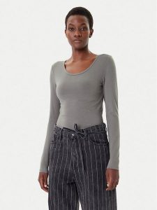 ONLY Bluzka Live Love 15204712 Szary Stretch Fit. Szare bluzki ONLY, l, bez wzorów, z bawełny, bez kołnierzyka, bez ramiączek. Za 79,99 zł.