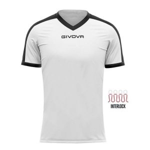 Koszulka piłkarska dla dorosłych Givova Revolution Interlock. Białe bluzki Givova, xl, bez wzorów, z poliesteru, sportowe, bez kołnierzyka, bez ramiączek. Za 32,61 zł.
