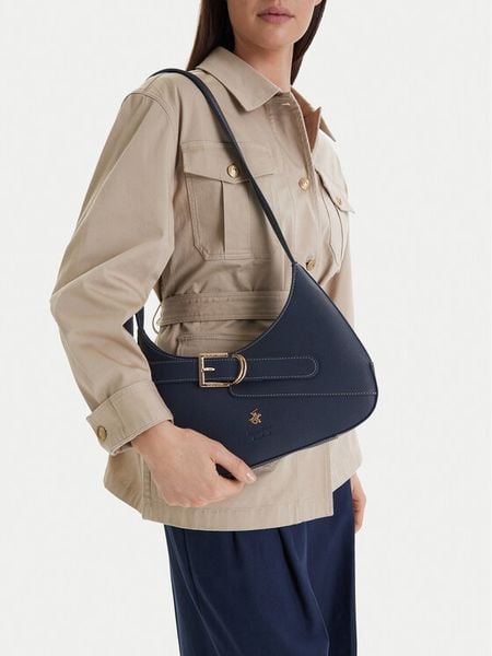 Beverly Hills Polo Club Torebka CEO-BHPC-C-018-09 Granatowy. Niebieskie torebki klasyczne Beverly Hills Polo Club, bez wzorów, z materiału, bez dodatków. Za 219,99 zł.