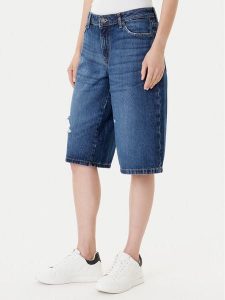 Guess Jeans Szorty jeansowe W5YD1D D5R22 Niebieski Regular Fit. Niebieskie szorty Guess Jeans, z aplikacjami, z bawełny. Za 209,99 zł.