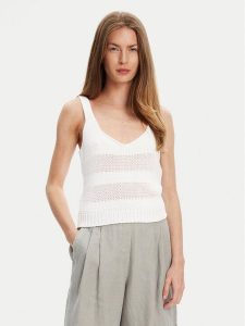 United Colors Of Benetton Top 1898DH018 Biały Relaxed Fit. Białe topy United Colors of Benetton, xl, bez wzorów, z bawełny, bez kołnierzyka, bez ramiączek. Za 79,99 zł.