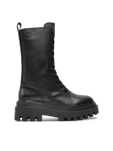 Calvin Klein Trapery YW0YW01544 Czarny. Czarne buty zimowe Calvin Klein, ze skóry, bez obcasa, bez zapięcia. Za 899,99 zł.