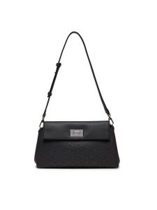 Calvin Klein Torebka Ck Push Shoulder Bag_Epi Mn K60K612143 Czarny. Czarne listonoszki Calvin Klein, bez wzorów, ze skóry, bez dodatków. Za 349,99 zł.
