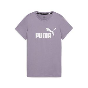 Koszulka damska Puma ESS Logo Tee. Fioletowe bluzki Puma, s, bez wzorów, sportowe, bez kołnierzyka, bez ramiączek. Za 103,70 zł.