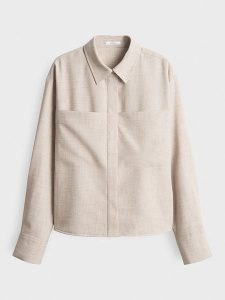 OPUS Koszula w kolorze beżowym rozmiar: 40. Brązowe koszule Opus, bez wzorów, bez kołnierzyka, bez ramiączek. Za 213,69 zł.