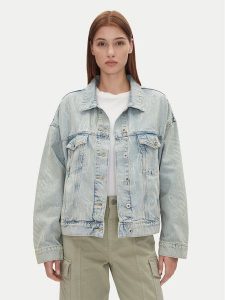 HUGO Kurtka jeansowa Lou_B 50534757 Niebieski Oversize. Niebieskie kurtki Hugo, xl, bez wzorów, z bawełny, bez kaptura. Za 559,99 zł.