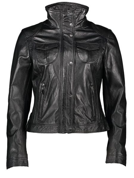 Buffalo Skórzana kurtka w kolorze czarnym rozmiar: 44. Czarne kurtki Buffalo, bez wzorów, z materiału, bez kaptura. Za 305,29 zł.