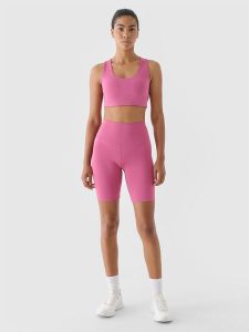 4F Legginsy krótkie treningowe damskie - fioletowe S. Czerwone legginsy 4f, bez wzorów, z dzianiny, z podwyższonym stanem, krótkie. W wyprzedaży za 59,99 zł.