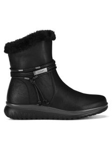 Go Soft Botki WS2P267-03 Czarny. Czarne botki Go Soft, bez wzorów, z materiału, bez obcasa, na płaskiej podeszwie, bez zapięcia. Za 229,99 zł.