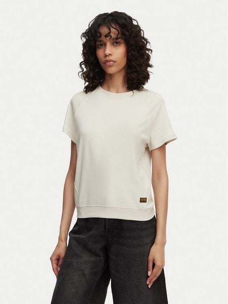 G-Star Raw T-Shirt Reglan D24512-D976 Kremowy Regular Fit. Białe t-shirty G-Star Raw, s, bez wzorów, z bawełny, bez kołnierzyka, bez ramiączek. Za 179,99 zł.